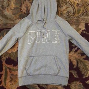 Grey hooded sweatshirt